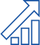 up arrow and bar graph icon