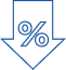 percentage down arrow